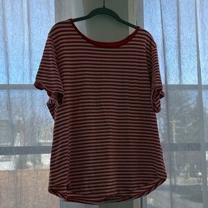 Universal Standard Tee RexRed and White Striped Women’s Short Sleeve Top L 22 24